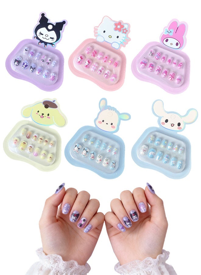 Sanrio 6 Packs Kawaii Cute Cartoon Kitty Nail Charms, 3D Flatback Resin Rhinestones for DIY Nail Art Slime Decorations, Perfect for Women Girls - Image 1